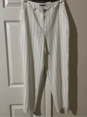 Tailored White Pinstripes Women’s Trousers